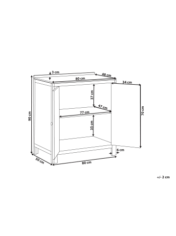 Beliani Gartenküche VENOSA in Braun - (W) 80 x (H) 90 x (L) 50 cm