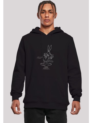 F4NT4STIC Hoodie Looney Tunes Bugs Bunny White Belly in schwarz