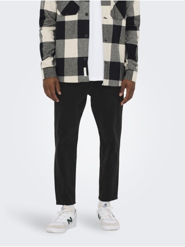 Only&Sons Cropped Jeans Loose Fit Denim Straight Leg Ankle Pants Hose ONSAVI in Schwarz