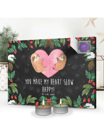 Mr. & Mrs. Panda adventskalender mit duftkerzen Faultiere Herz m... in Kreidetafel