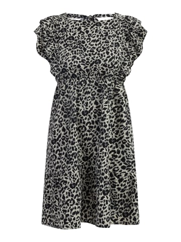 faina Midikleid Mit Leoprint in Grau Leo