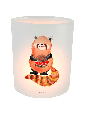 Mr. & Mrs. Panda Windlicht Roter Panda ohne Spruch in Transparent