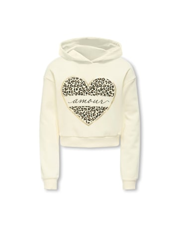 KIDS ONLY Kapuzensweatshirt KOGCOOPER LIFE HEART in antique white
