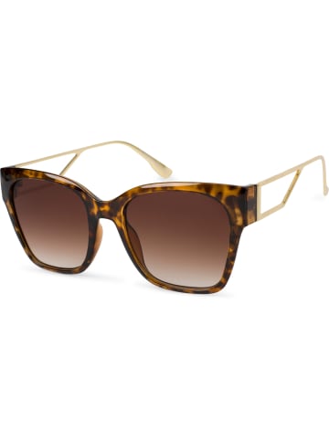 styleBREAKER Sonnenbrille in Demi Braun-Gold / Braun Verlauf