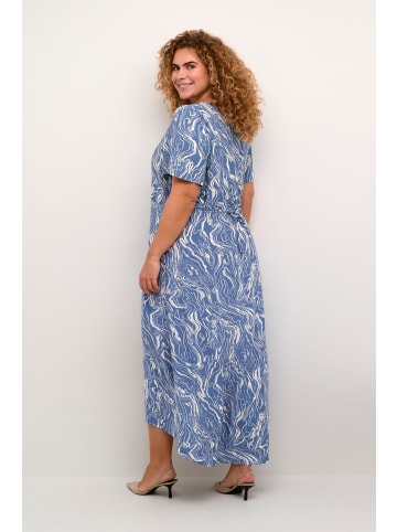 KAFFE curve Kleid KCalona Regular fit in Blue Indigo/White Marbel