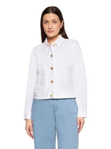 CARTOON Jeansjacke mit Lochmuster in Weiß