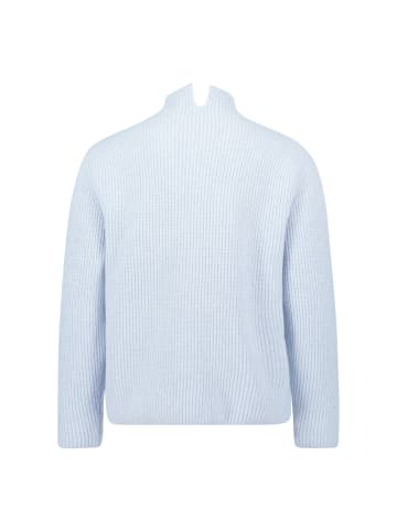 Zero  Strickpullover mit Stehkragen in Light Blue Melange