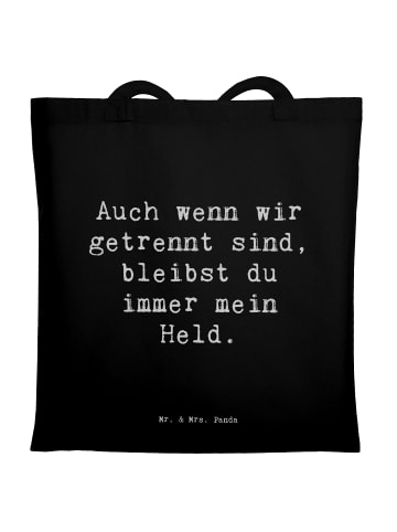 Mr. & Mrs. Panda Shopper Bag Spruch Trennung von den Eltern Held... in Schwarz