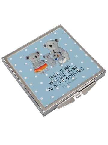 Mr. & Mrs. Panda Schminkspiegel klappbar Koala Familie mit Spruch in Blau Pastell