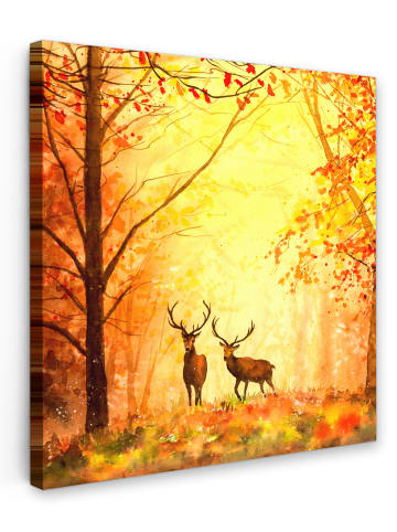 MuchoWow Leinwand Bilder Herbsthirsche