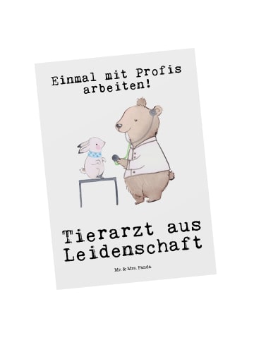 Mr. & Mrs. Panda Postkarte Tierarzt Leidenschaft mit Spruch in Weiß