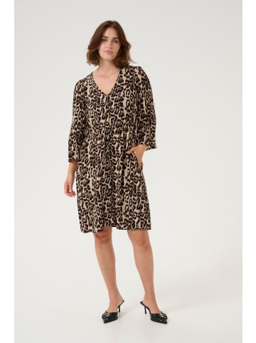 Kaffe Kleid KApedra Tight fit in Naturel Leopard Print