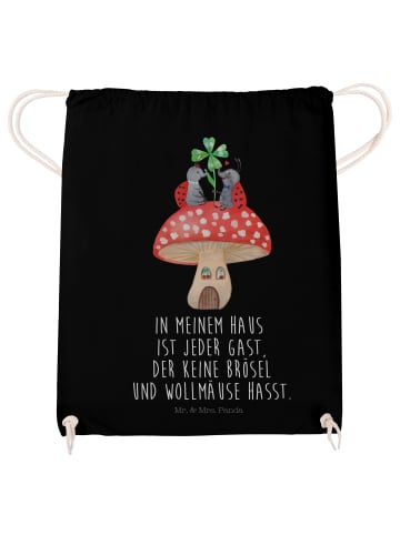 Mr. & Mrs. Panda Gymbag Marienkäfer Fliegenpilz mit Spruch in Schwarz