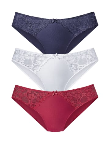 PETITE FLEUR Slip in rot+marine+weiß