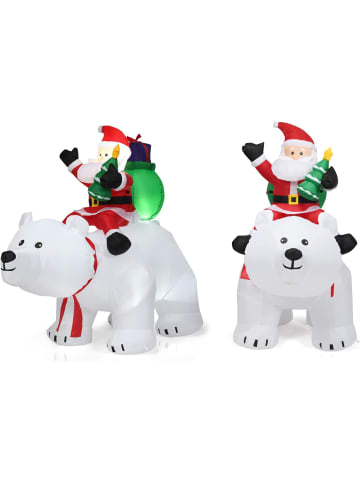 COSTWAY Aufblasbar Weihnachtsdekofigur in Weiß
