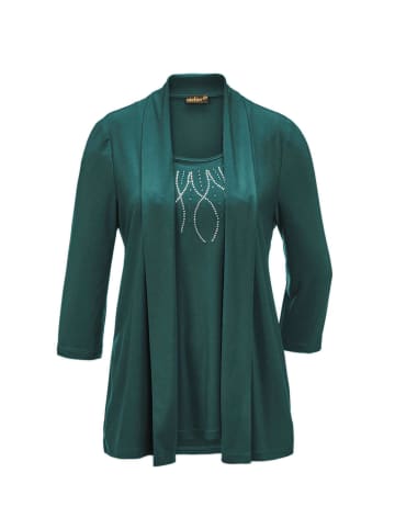 GOLDNER Kurzgröße:  Shirt in Setoptik Shirt in Setoptik mit Applikation in smaragd