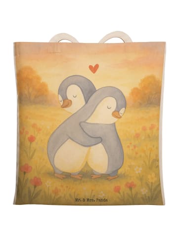 Mr. & Mrs. Panda Einkaufstasche Pinguine Kuscheln Design ohne Sp... in Weiß