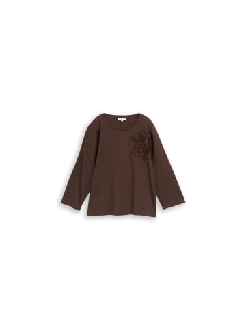 Tom Tailor Langarmshirt in java dark brown