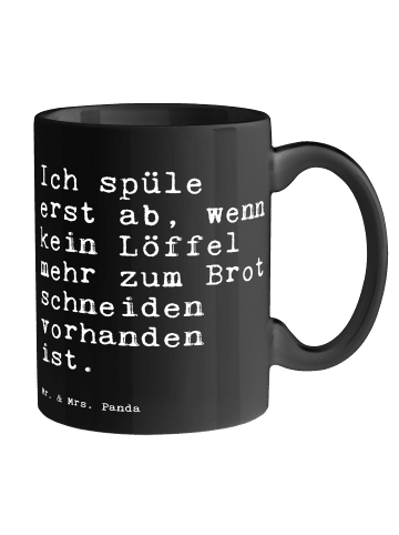 Mr. & Mrs. Panda Tasse Ich spüle erst ab,... mit Spruch in Schwarz