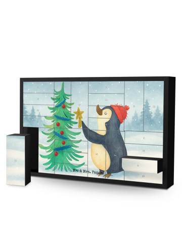 Mr. & Mrs. Panda Befüllbarer Adventskalender Pinguin Weihnachtsb... in Weiß