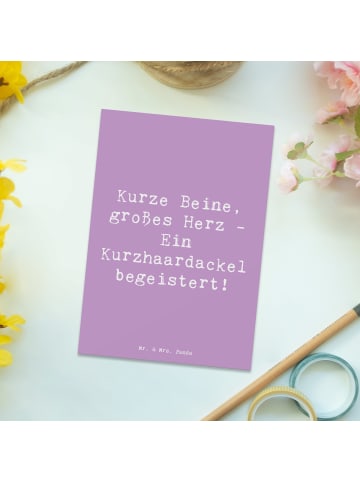 Mr. & Mrs. Panda Designkarte Spruch Kurzhaardackel Herz mit Spruch in Lavendeltraum