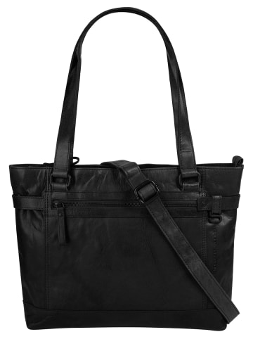 SPIKES & SPARROW Shopper echt Leder in schwarz