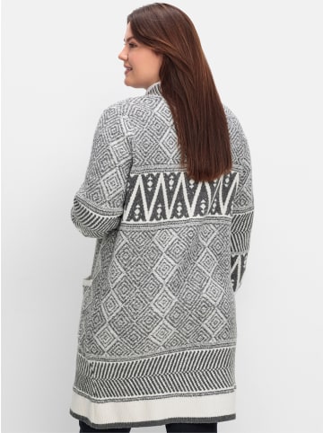 sheego by Joe Browns Longstrickjacke in grau