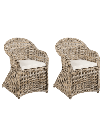 Beliani 4er-Set Sessel SUSUA II in Beige/Naturfarben