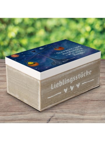 Mr. & Mrs. Panda Kiste Sternzeichen Waage Design mit Spruch in Weiß