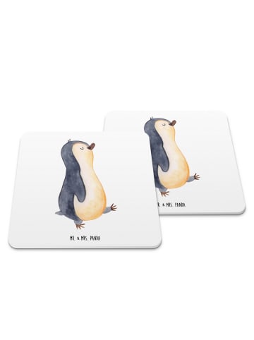 Mr. & Mrs. Panda Tischuntersetzer Pinguin mHerzieren ohne Spruch in Weiß
