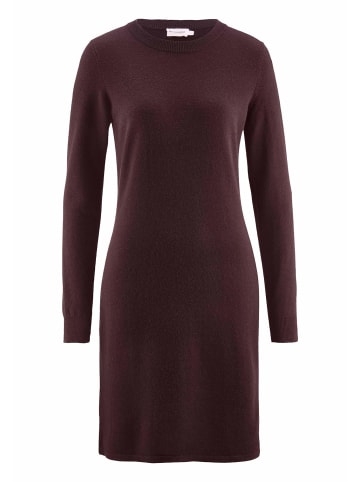 Hessnatur Strick Kleid Regular in schwarzbeere