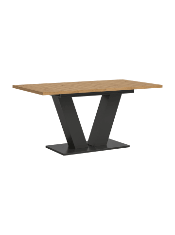 xonox.home Esstisch (B/H/T): 150-190x76x90 in eichefarben und grau mit  V-Gestell