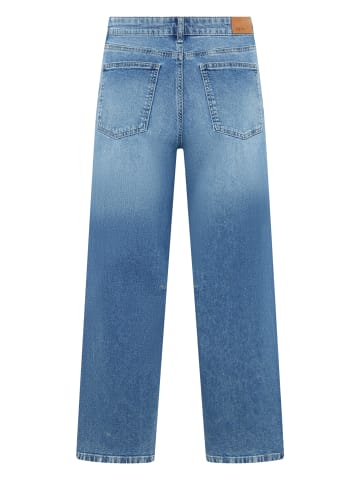Zero  Barrel-Jeans Mid Waist 28 Inch in Middle Blue Denim