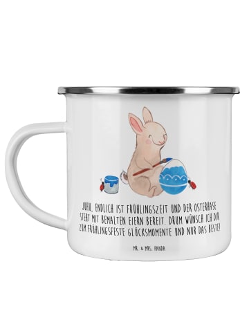 Mr. & Mrs. Panda Emaille Tasse Hase Marienkäfer mit Spruch in Weiß