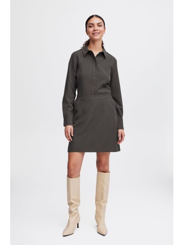 b. young BYMMMIDDE SHORT SKIRT - A-Linie in Dark Grey Mel. Pinstripe Mix