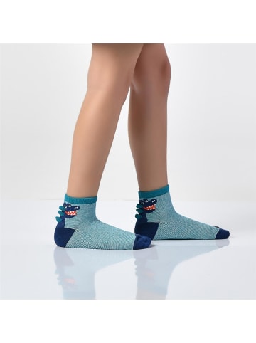 LOREZA 12 Paar Kurzsocken - Dinosaurier - Mehrfarbig