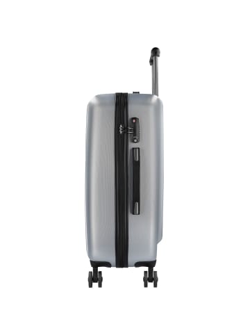 Bugatti Lima 2.0 4-Rollen Trolley 75 cm mit Doppelrollen silberfarben