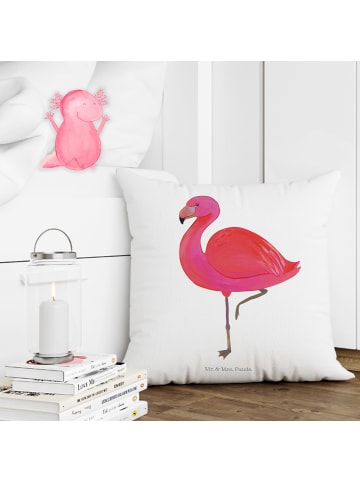 Mr. & Mrs. Panda Kopfkissen 40x40 Flamingo Classic ohne Spruch in Weiß