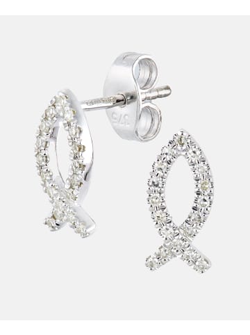 Diamant L'éternel Ohrringe aus 375 Weißgold mit 0.1 Karat Diamant