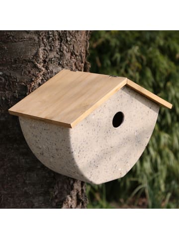 MARELIDA Vogelhaus Nistkasten Bambus Brutkasten Vogelhäuschen beige