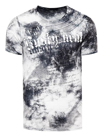 Rusty Neal Color Tie Dye Batik T-Shirt mit Logo-Print in Grau
