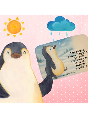 Mr. & Mrs. Panda Badezimmerteppich Pinguin mHerzieren Design mi... in Weiß