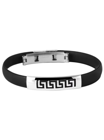 Adeliás Unisex Armband – Armreif aus Kautschuk Ø 6,5 cm cm in schwarz