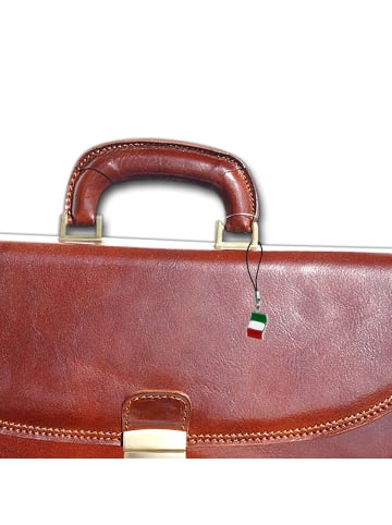 Florence Florence Aktentasche, Businesstasche, Umhängetasche Leder braun ca. 40cm