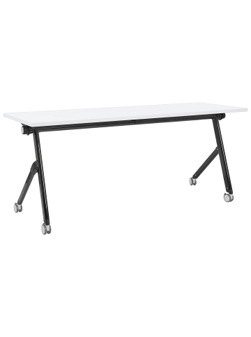 Beliani Zusammenklappbarer Schreibtisch BENDI in Weiß/Schwarz