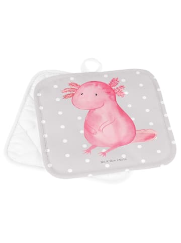 Mr. & Mrs. Panda 2er Set Topflappen  Axolotl null ohne Spruch in Grau Pastell