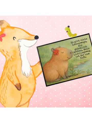 Mr. & Mrs. Panda Schreibunterlage Capybara Blume Design mit Spruch in Weiß