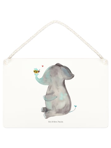 Mr. & Mrs. Panda holzbild Elefant Biene ohne Spruch in Weiß