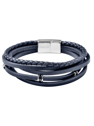 Adeliás Unisex Armband aus Leder 21 cm in blau