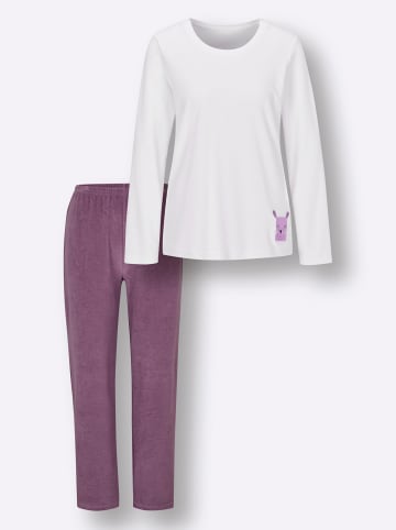 WITT WEIDEN Schlafanzug in violett-ecru-bedruckt